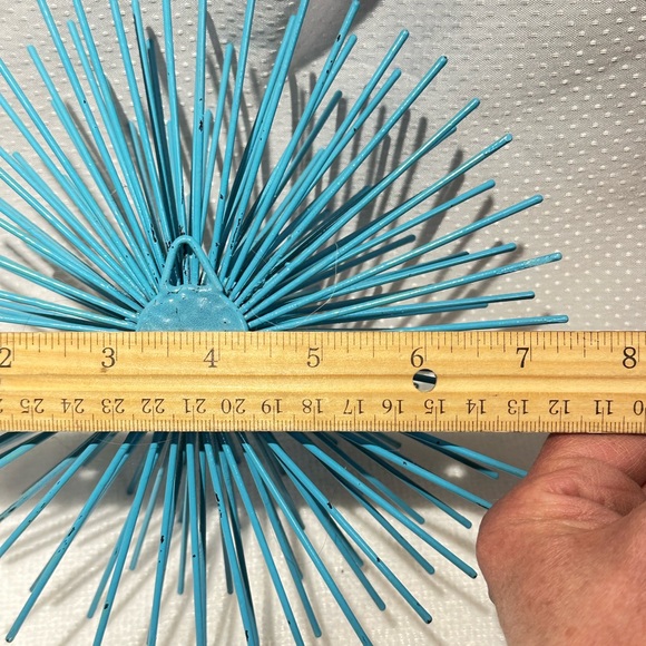 3 Vibrant Blue and Green Metal Sea Urgents Starbursts Wall Decor 60’s style - Picture 4 of 8